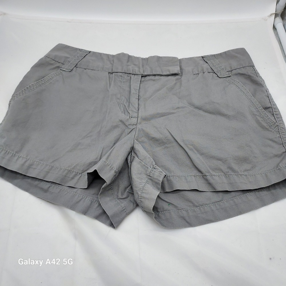 J.Crew Womens Broken-In Chino Shorts Gray Classic Twill Polka Dot Lining‎ Size 4